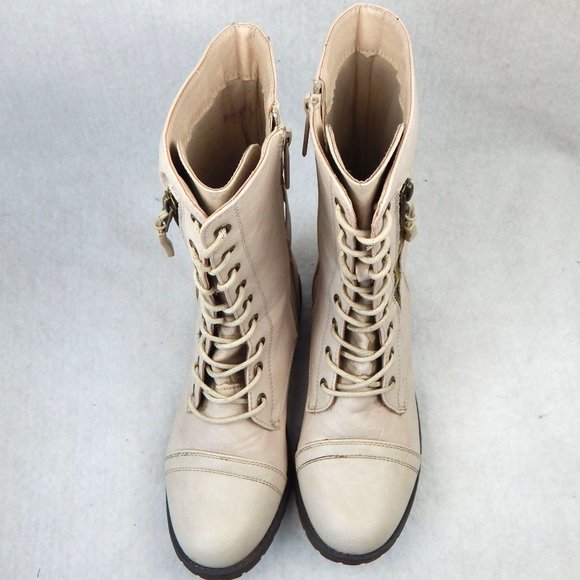 Daily Shoes Womens Mid Calf Military Lace Up Combat Boots Size 6 - Picture 8 of 11